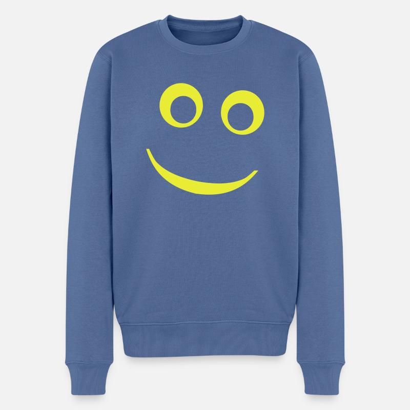 smile - Männer Premium Bio Pullover - Taubenblau