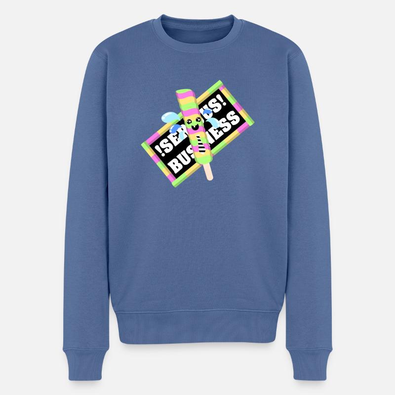 business ice - Männer Premium Bio Pullover - Taubenblau