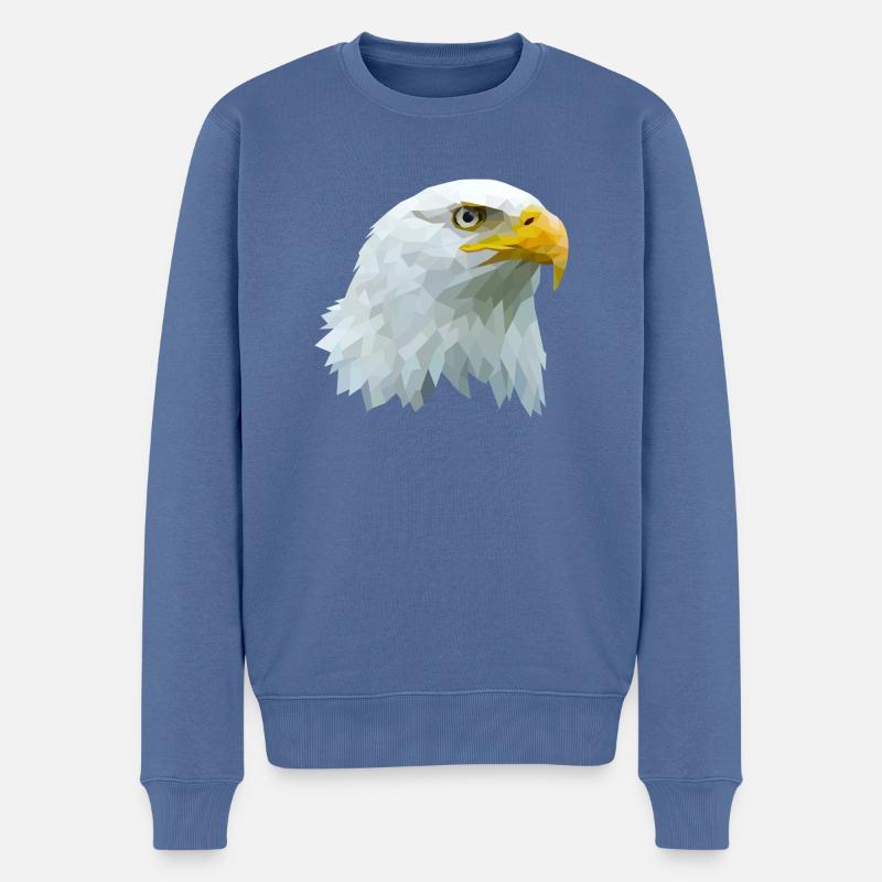 Polyart Adler - Männer Premium Bio Pullover - Taubenblau