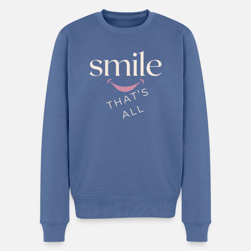 Souriez, c'est tout ! - Pull Premium bio Homme - bleu pigeon