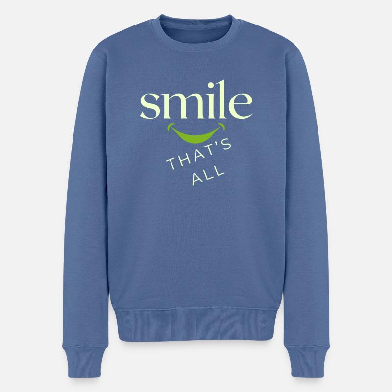 Souriez, c'est tout ! - Pull Premium bio Homme - bleu pigeon