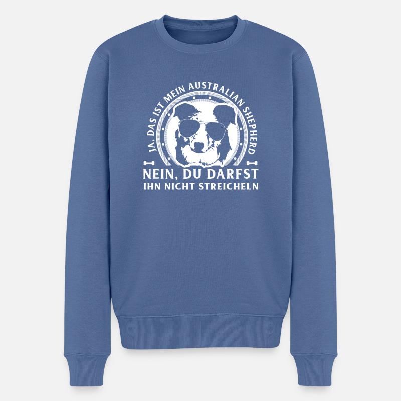 Ja, Australian Shepherd - Männer Premium Bio Pullover - Taubenblau