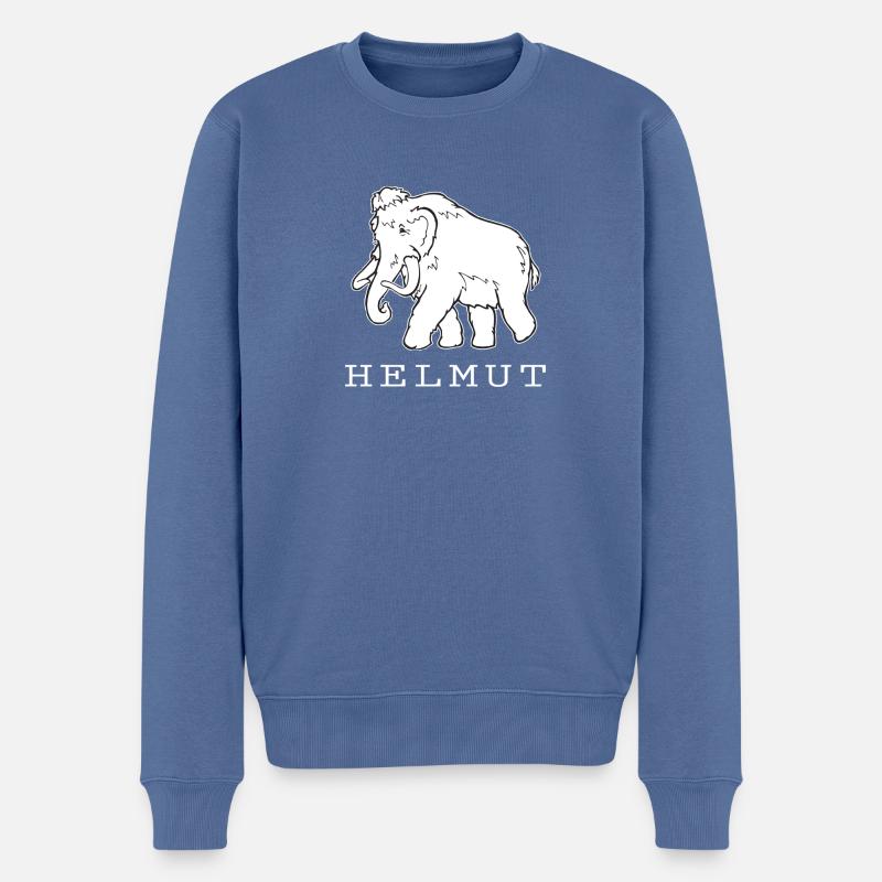Helmut das Mammut - Männer Premium Bio Pullover - Taubenblau