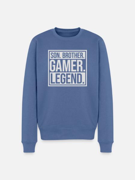 Son Brother Gamer Legend - Men's Premium Organic Jumper - stone blue