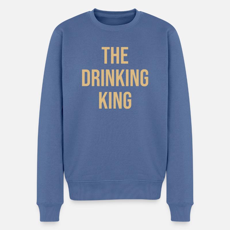 the drinking king - Männer Premium Bio Pullover - Taubenblau