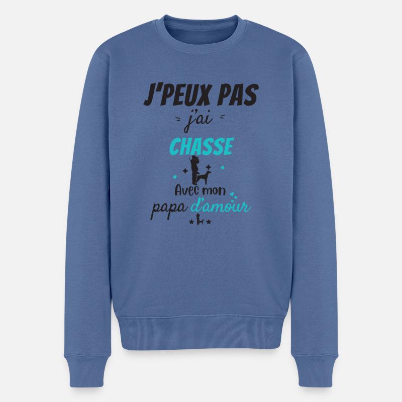 Familienjagd - Männer Premium Bio Pullover - Taubenblau