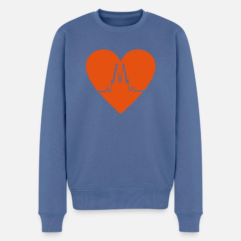 Köln - Männer Premium Bio Pullover - Taubenblau