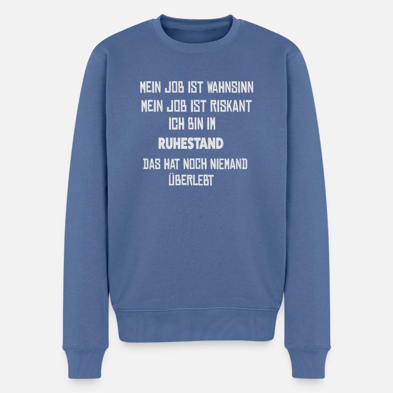 Rentner - Männer Premium Bio Pullover - Taubenblau