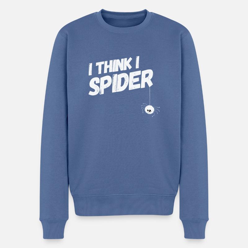 I think I spider - Männer Premium Bio Pullover - Taubenblau