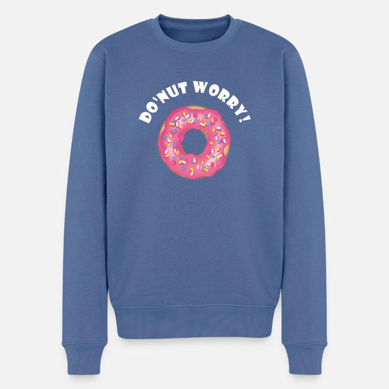 Do'nut worry - Männer Premium Bio Pullover - Taubenblau