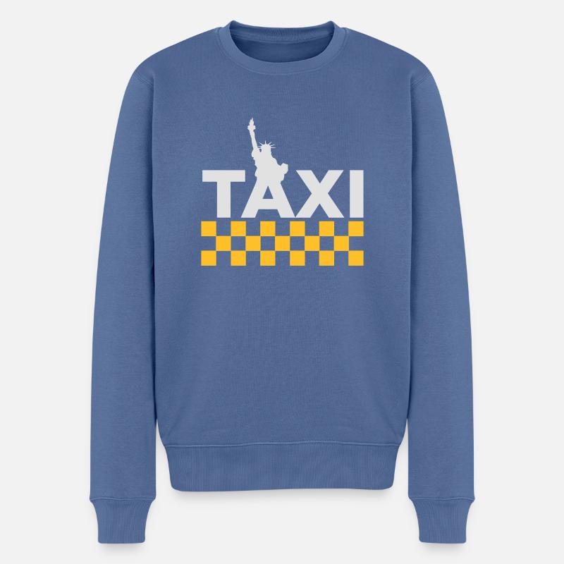 New York Taxi - Männer Premium Bio Pullover - Taubenblau