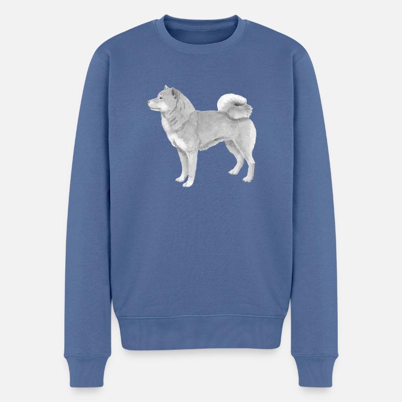 shiba inu - Männer Premium Bio Pullover - Taubenblau