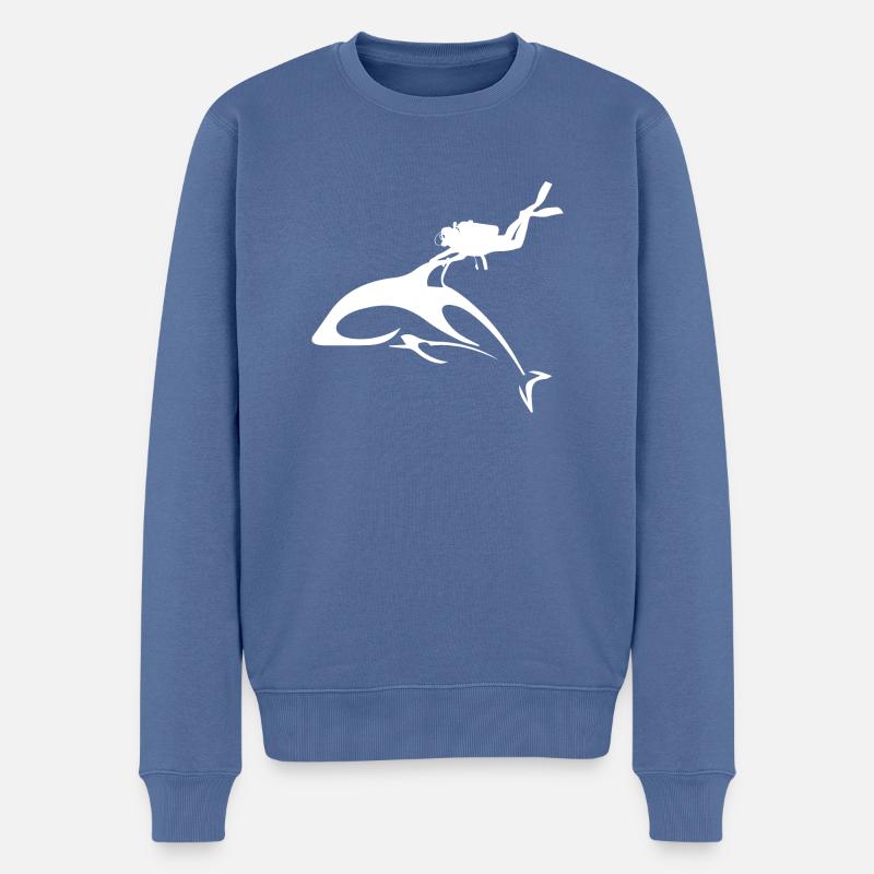 Diving Dive tauchen - Männer Premium Bio Pullover - Taubenblau