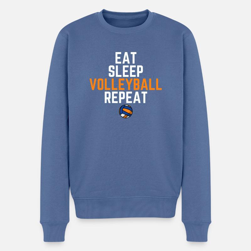 Volleyball Sport - Männer Premium Bio Pullover - Taubenblau