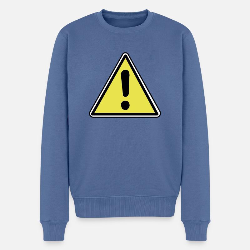 Attention - Männer Premium Bio Pullover - Taubenblau