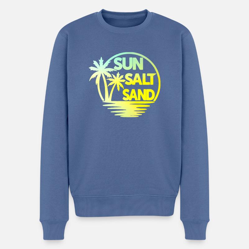 Sun Salt Sand - Männer Premium Bio Pullover - Taubenblau