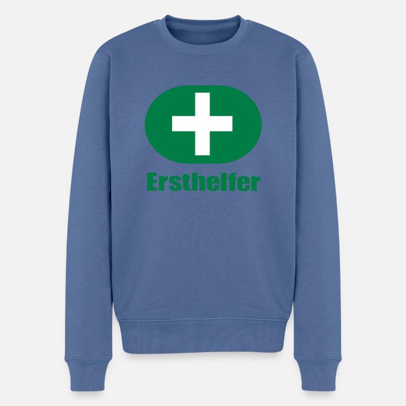 Ersthelfer Geschenk Geburtstag Party Feier - Männer Premium Bio Pullover - Taubenblau
