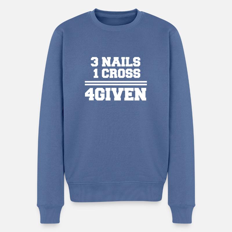 4given 1B - Männer Premium Bio Pullover - Taubenblau