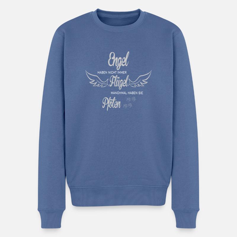 engel - Männer Premium Bio Pullover - Taubenblau