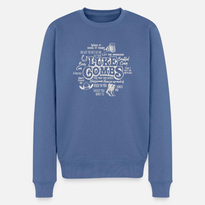 Combs-Lied - Männer Premium Bio Pullover - Taubenblau