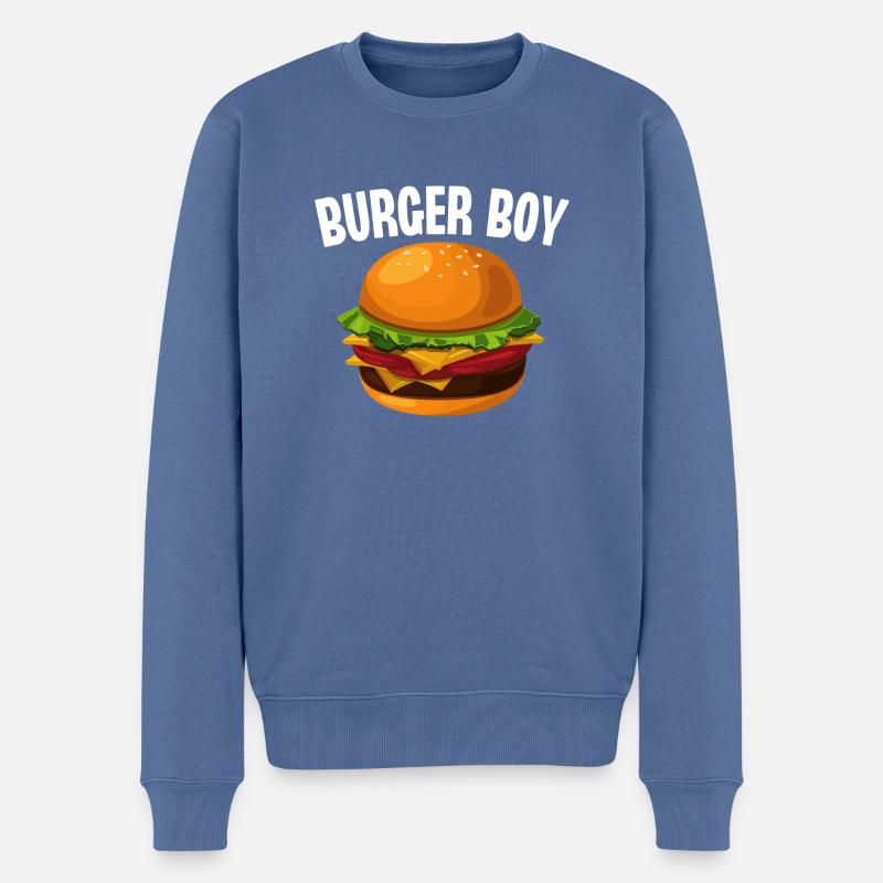 Burger Junge - Männer Premium Bio Pullover - Taubenblau