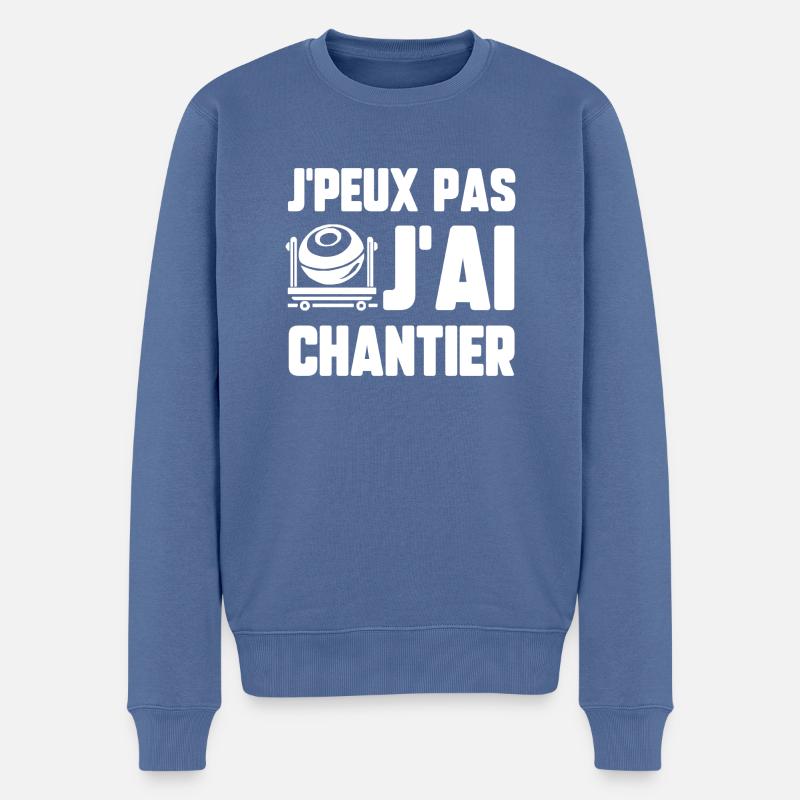 J’peux pas j’ai chantier - Pull Premium bio Homme - bleu pigeon
