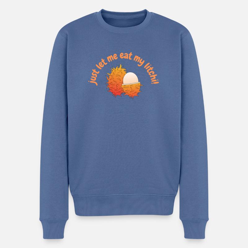 Litchi - Männer Premium Bio Pullover - Taubenblau