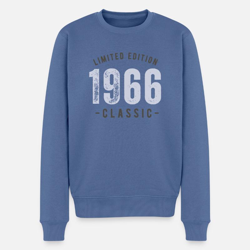 White Aesthetic born in 1966 - Männer Premium Bio Pullover - Taubenblau