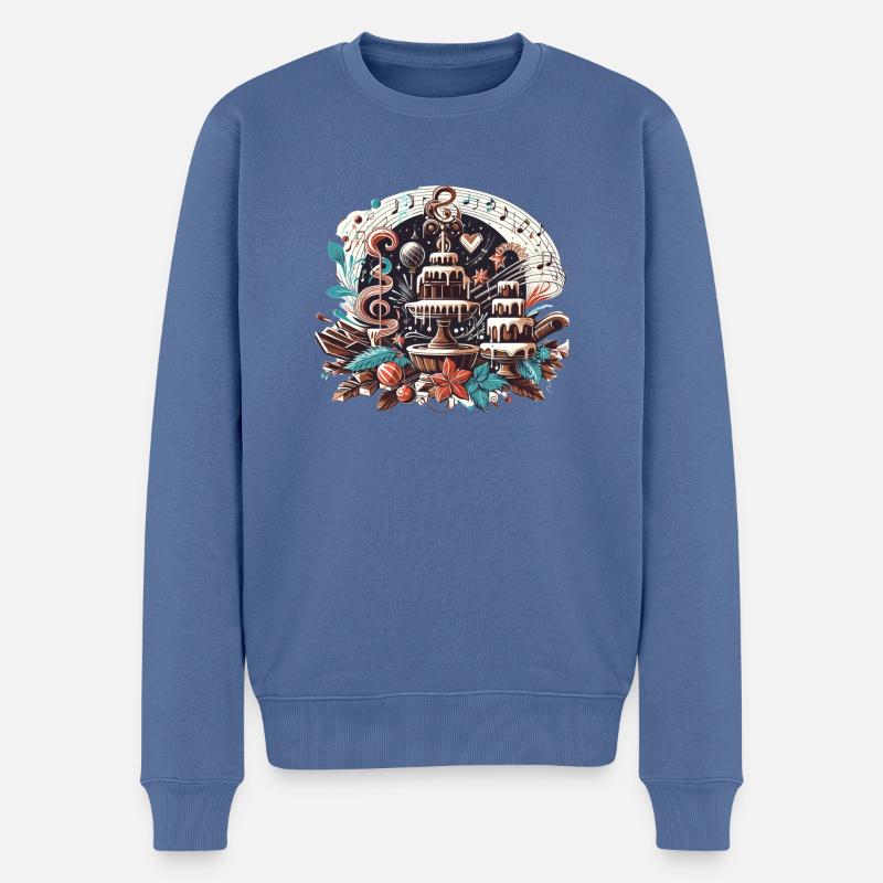 Schokolandenbrunnen zu Weihnachten - Männer Premium Bio Pullover - Taubenblau