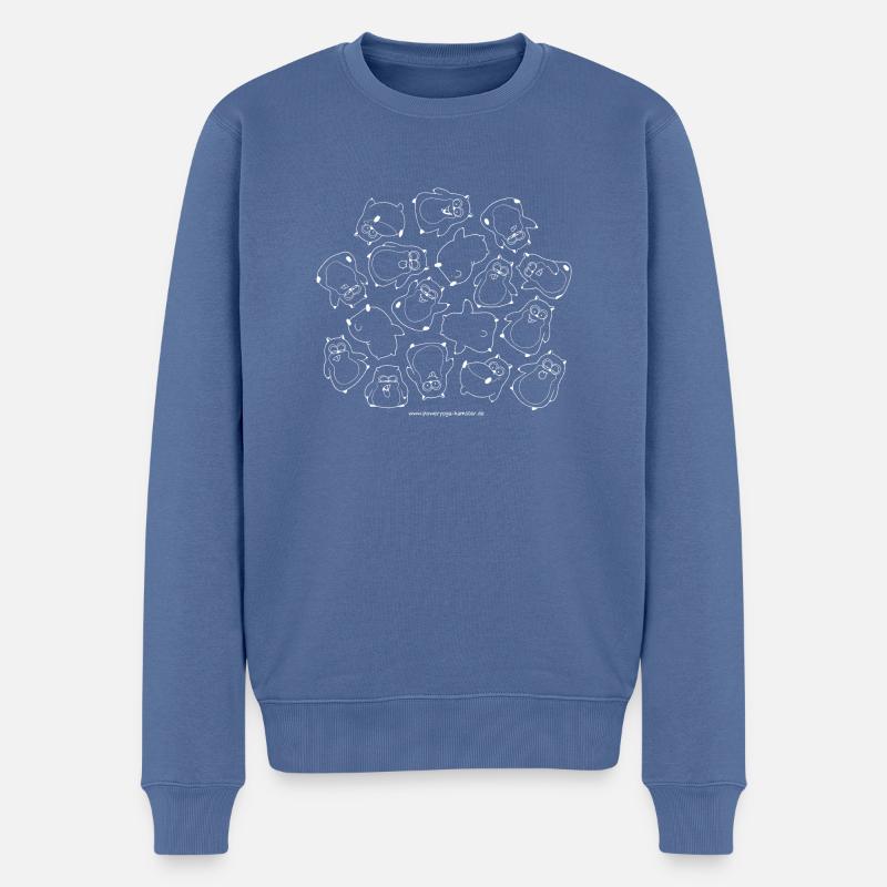 Hamsters (w) - Männer Premium Bio Pullover - Taubenblau