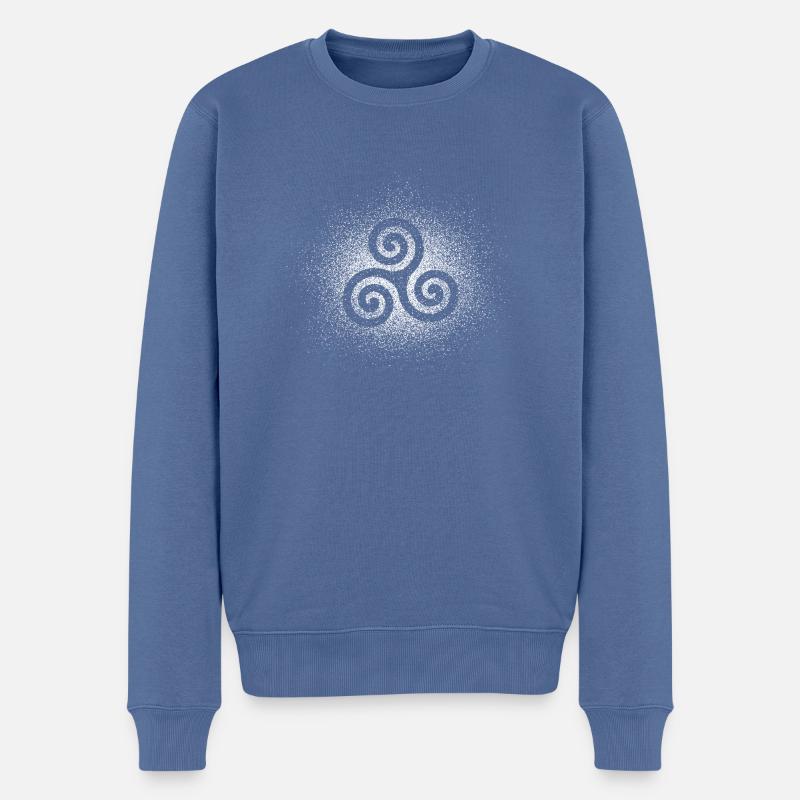 Triskele - Männer Premium Bio Pullover - Taubenblau