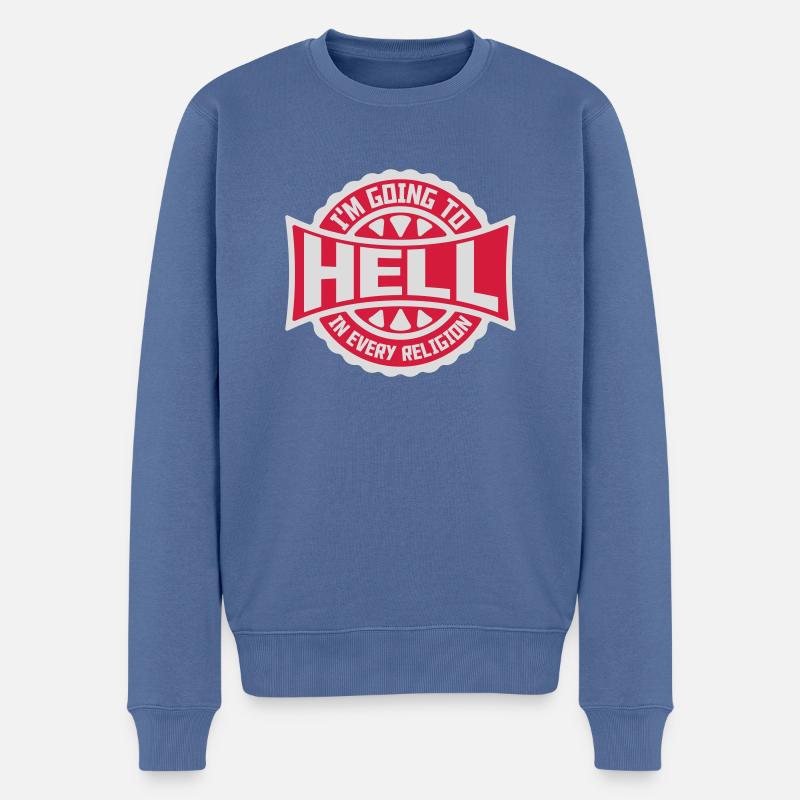 im going to hell - Männer Premium Bio Pullover - Taubenblau
