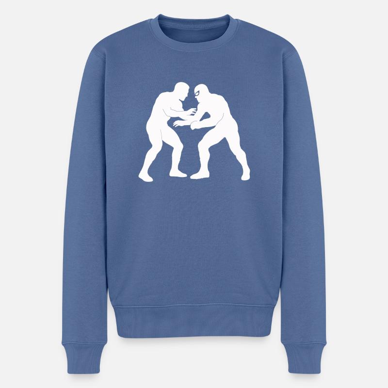 Lutte - Pull Premium bio Homme - bleu pigeon