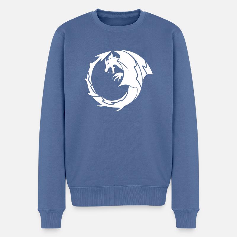 dragon - Männer Premium Bio Pullover - Taubenblau