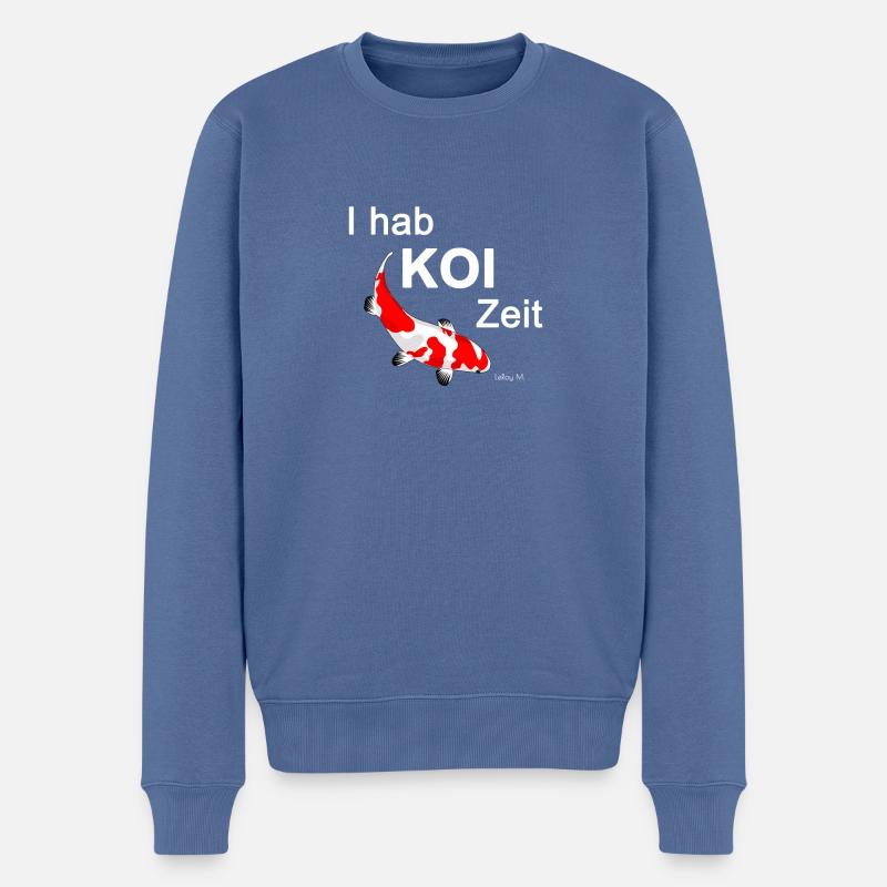 Im nächsten Leben werde ich ein Koi - Männer Premium Bio Pullover - Taubenblau