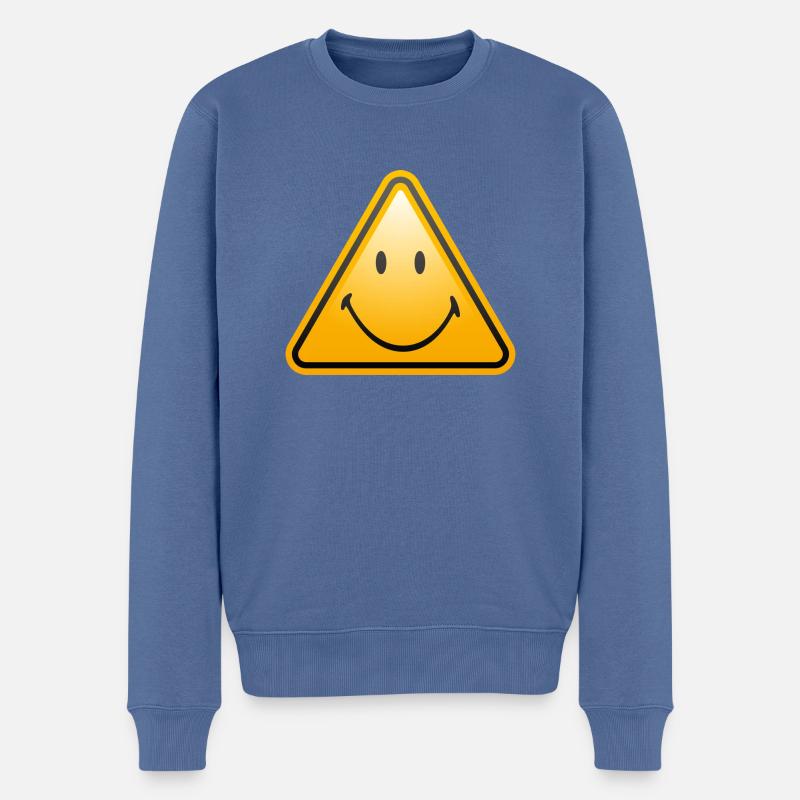 Smiley Shield - Männer Premium Bio Pullover - Taubenblau