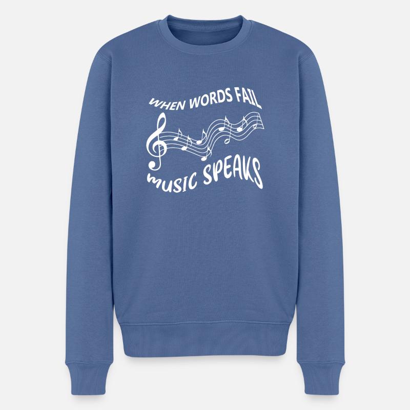 Music - Männer Premium Bio Pullover - Taubenblau