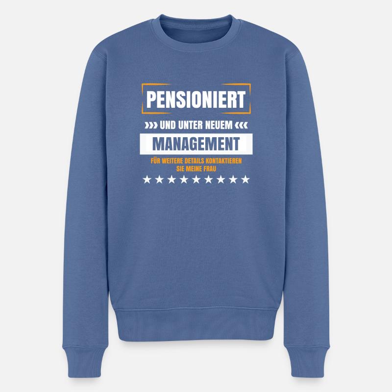 Pension lustige Sprüche Pensionist Rentner Humor - Männer Premium Bio Pullover - Taubenblau