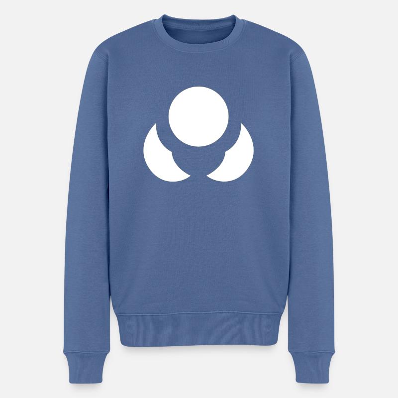 neutrons blume weiss ohne hintergrund - Männer Premium Bio Pullover - Taubenblau