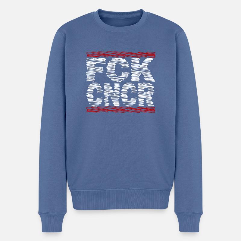 FCK CNCR - Cancer - Männer Premium Bio Pullover - Taubenblau