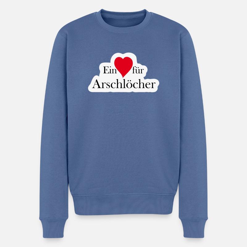 Ein Herz für Arschlöcher - Männer Premium Bio Pullover - Taubenblau