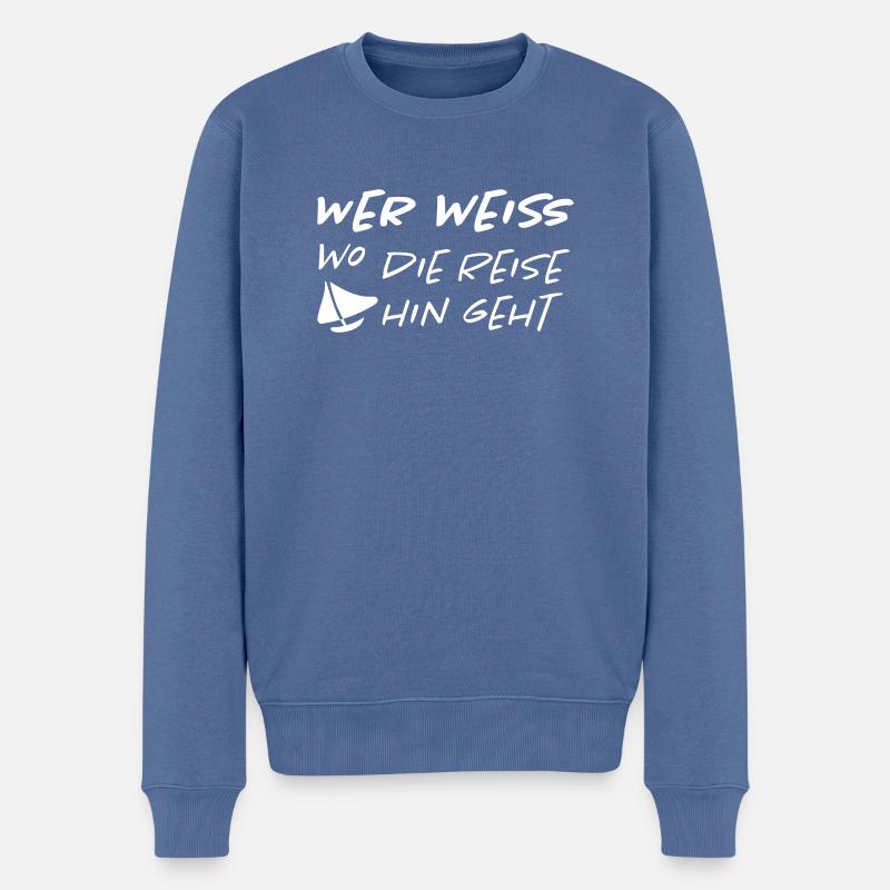 segeln Sprüche - Männer Premium Bio Pullover - Taubenblau