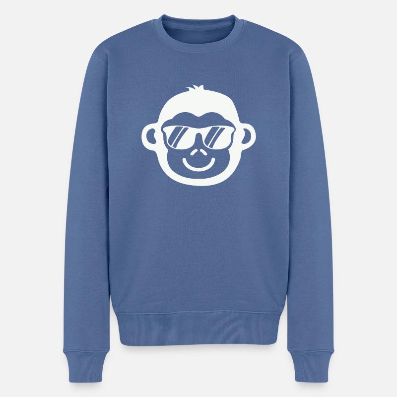 Singe cool - Pull Premium bio Homme - bleu pigeon