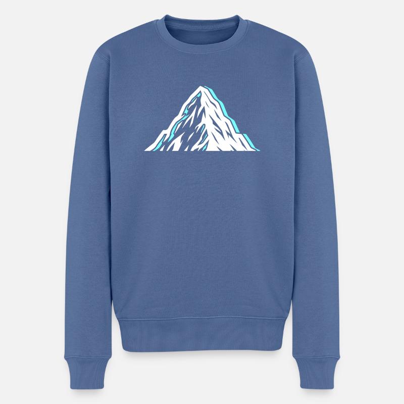Berge Symbol - Männer Premium Bio Pullover - Taubenblau