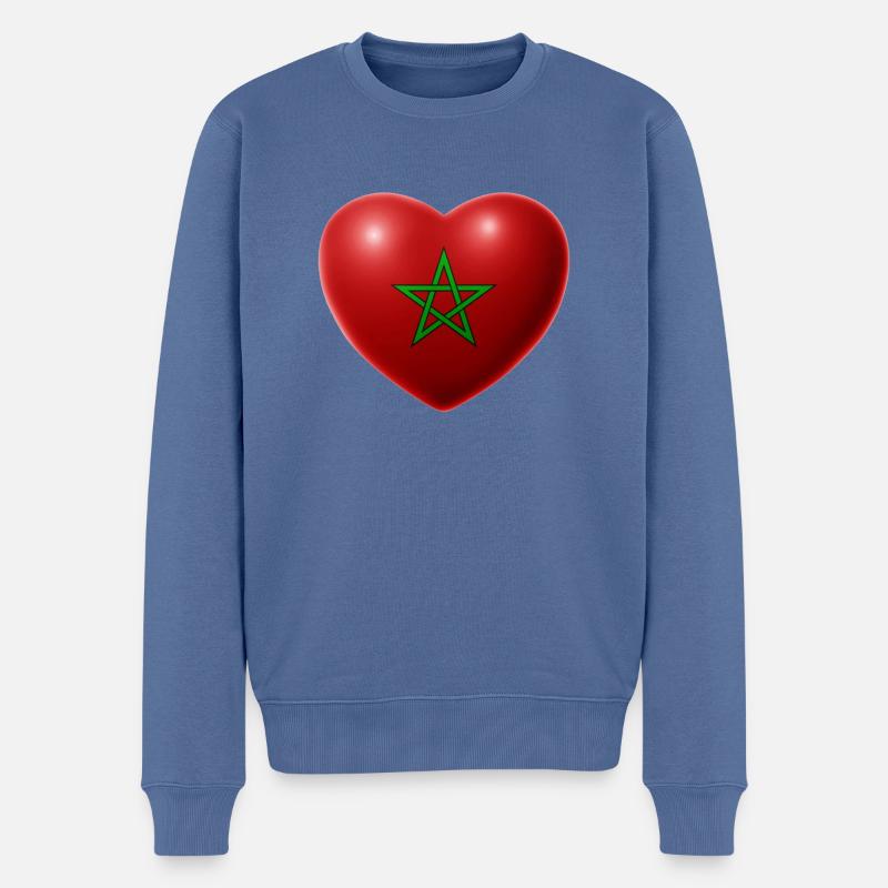 Coeur (Maroc / Maroc) - Pull Premium bio Homme - bleu pigeon