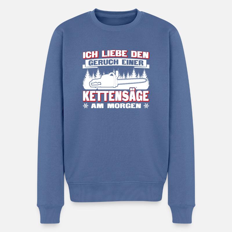 Tronçonneuse à odeur - Pull Premium bio Homme - bleu pigeon