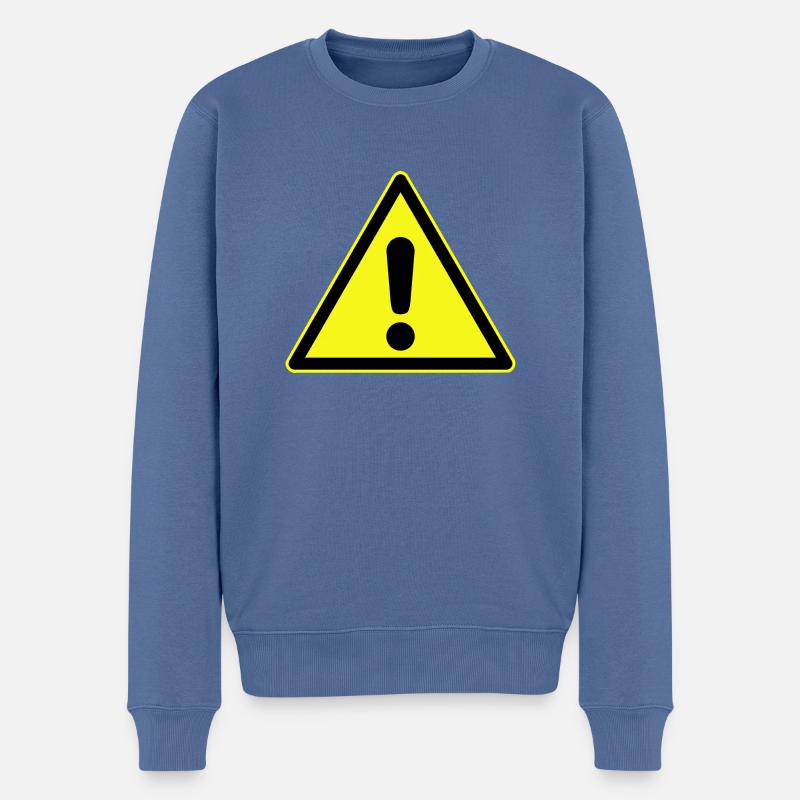 Achtung Gefahr - Männer Premium Bio Pullover - Taubenblau