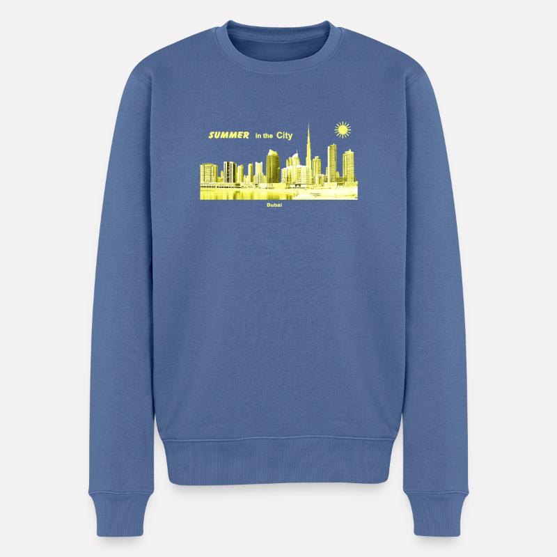 Dubai City Summer Emirate - Männer Premium Bio Pullover - Taubenblau