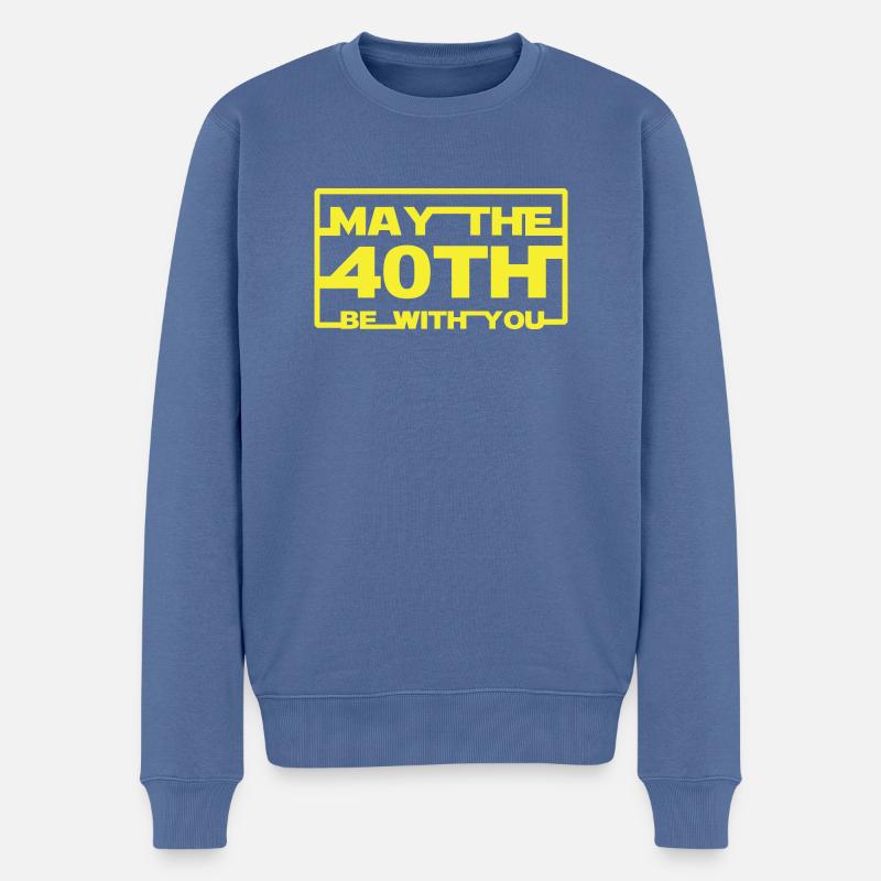 May the 40th be with you - Männer Premium Bio Pullover - Taubenblau