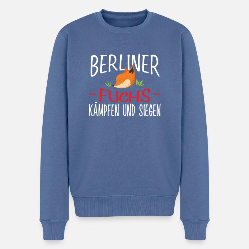 Berliner Fuchs - Männer Premium Bio Pullover - Taubenblau